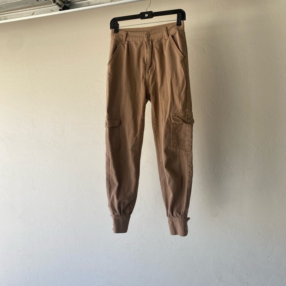 SHEIN tan cargo denim jeans pants
